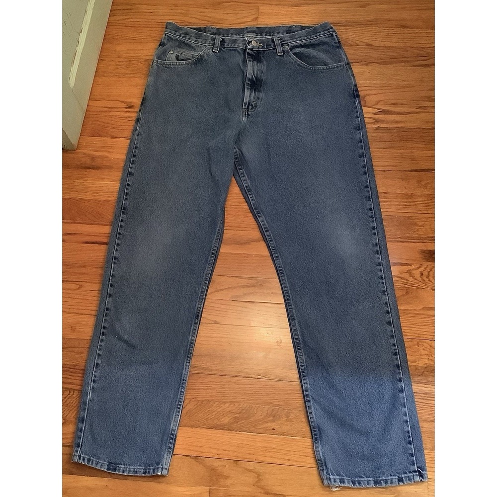 Men's Wrangler Denim Work Jeans 36x34 Relaxed Fit